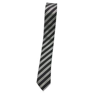 DOLCE & GABBANA Men's 100% Silk Necktie LUXURY Tie Gray White Striped W:1.1" EUC